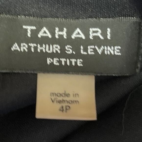 Tahari Women's Black Scalloped Short Sleeve Mini Career Shirt Shift Dress Size 4 - Picture 4 of 5